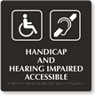 Handicap And Hearing Impaired Tactile Touch Braille Sign