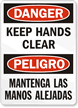 Danger: Keep Hands Clear (Bilingual) Sign