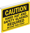 Caution Hard Hat Safety Glasses Required Sign