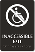 In Accessible Exit Tactile Touch Braille Engraved Sign