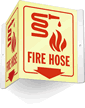 Fire Hose (with arrow and graphic) Sign