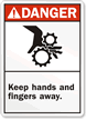 Danger: Keep Hands and Fingers Away Sign
