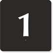 Engraved Door Sign With Number 1