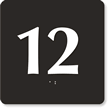 Engraved Door Sign With Number 12