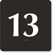 Engraved Door Sign With Number 13