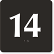 Engraved Door Sign With Number 14