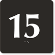 Engraved Door Sign With Number 15