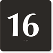 Engraved Door Sign With Number 16