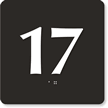 Engraved Door Sign With Number 17