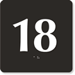 Engraved Door Sign With Number 18
