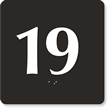 Engraved Door Sign With Number 19
