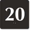 Engraved Door Sign With Number 20