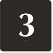 Engraved Door Sign With Number 3