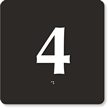 Engraved Door Sign With Number 4