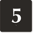 Engraved Door Sign With Number 5