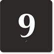 Engraved Door Sign With Number 9