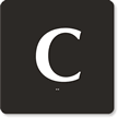 Engraved Door Sign With Letter C