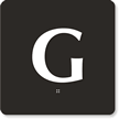 Engraved Door Sign With Letter G