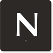 Engraved Door Sign With Letter N