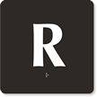 Engraved Door Sign With Letter R