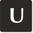 Engraved Door Sign With Letter U