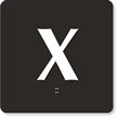Engraved Door Sign With Letter X