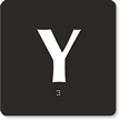 Engraved Door Sign With Letter Y