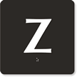 Engraved Door Sign With Letter Z
