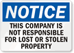 Lost Or Stolen Property Sign