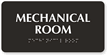 Mechanical Room Tactile Touch Braille Sign