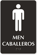 Tactile Touch Braille Bilingual Engraved Sign for Men