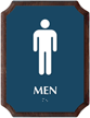 Men Braille TactileTouch Wooden Plaque