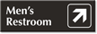 Men's Restroom, Top Right Arrow Engraved Door Sign