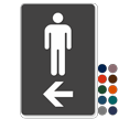 Restrooms Men Left Arrow Sign