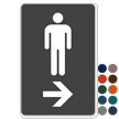 Restrooms Men Right Arrow Sign