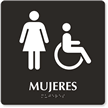 Tactile Touch Braille Engraved Sign With Female Pictogram
