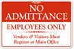 No Admittance Employees Only Sign