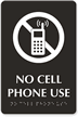 No Cell Phone Tactile Touch Braille Engraved Sign