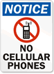 Notice No Cellular Phones Sign