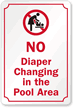 No Diaper Changing In Pool Area Graphic Sign