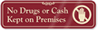 No Drugs Or Cash with Graphic ShowCase™ Sign