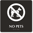 No Pets TactileTouch Braille Sign with Graphic