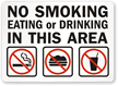 No Smoking Eating or Drinking Sign