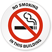 No Smoking in this Building Window Decal
