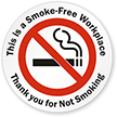 This is a Smoke-Free Workplace Window Decal