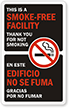 This is Smoke-Free Facility, Bilingual Window Decal