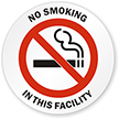 No Smoking in this Facility Window Decal