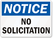 Notice No Solicitation Sign