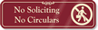 No Soliciting No Circulars Engraved Sign