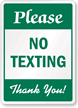 No Texting Sign